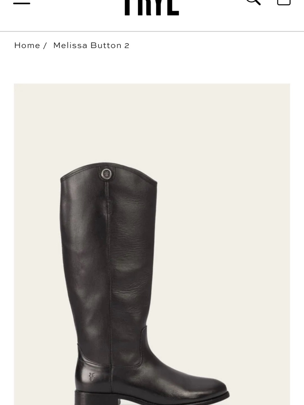 FRYE Melissa Button 2 Black Leather Boot